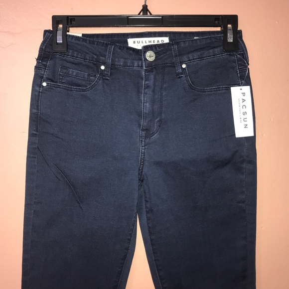 Bullhead high waisted navy jeans - Picture 2 of 6